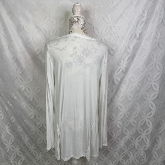 SOFT SURROUNDINGS Shirt Sublime Long Sleeve White Pima Cotton Top Sz M - Picture 3 of 4